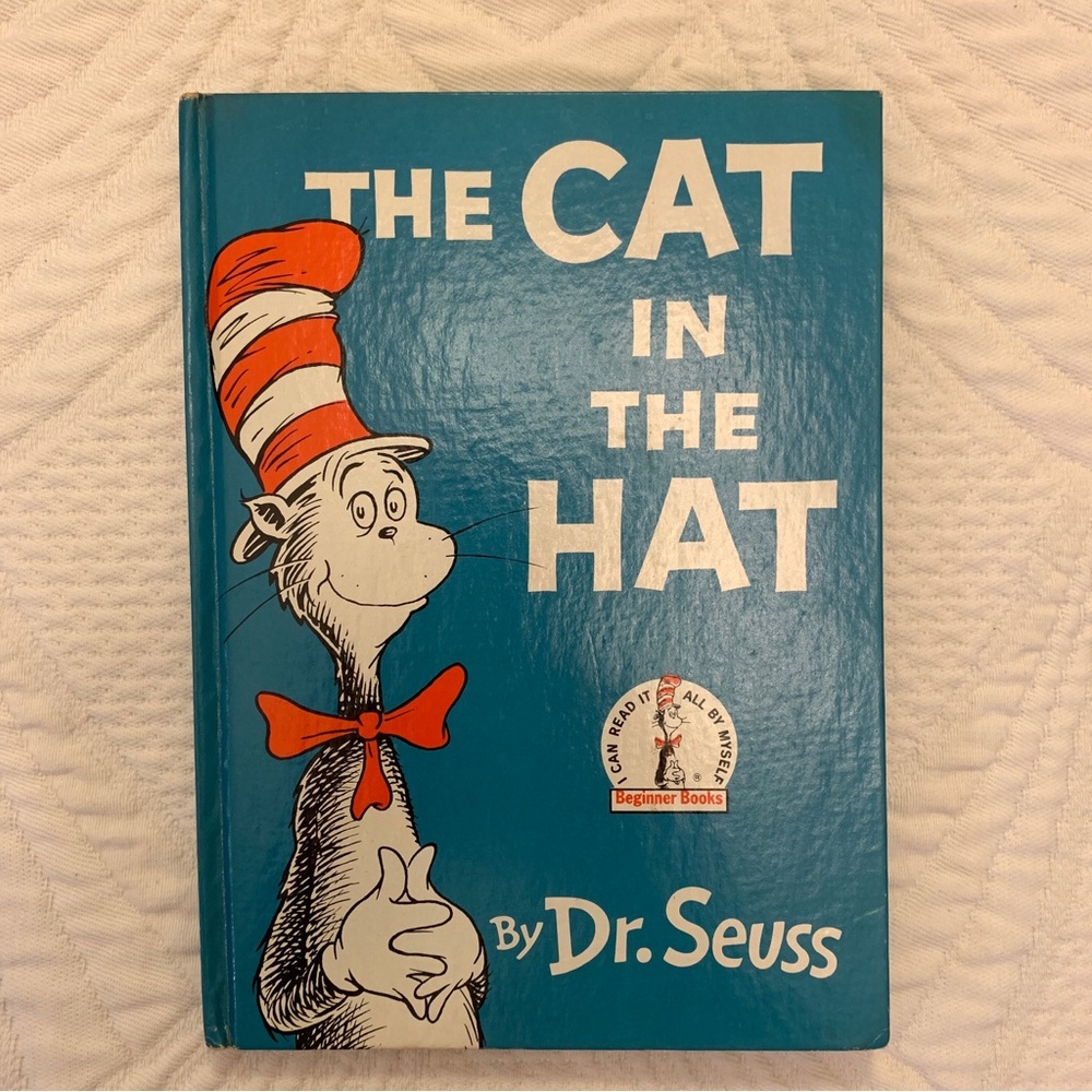 Vintage Dr Seuss Cat in the Hat Book/Jacket 1957 FirstEdition Education Beginner